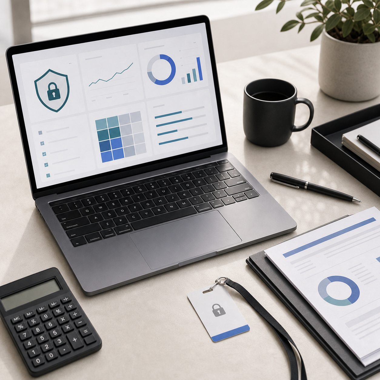Finance technology workspace representing IT audit and cyber security services